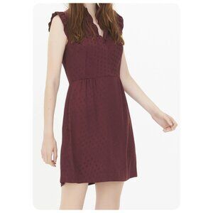 * Sandro Paris Jasmine Polka Dot Bordeaux Dress  sz 3